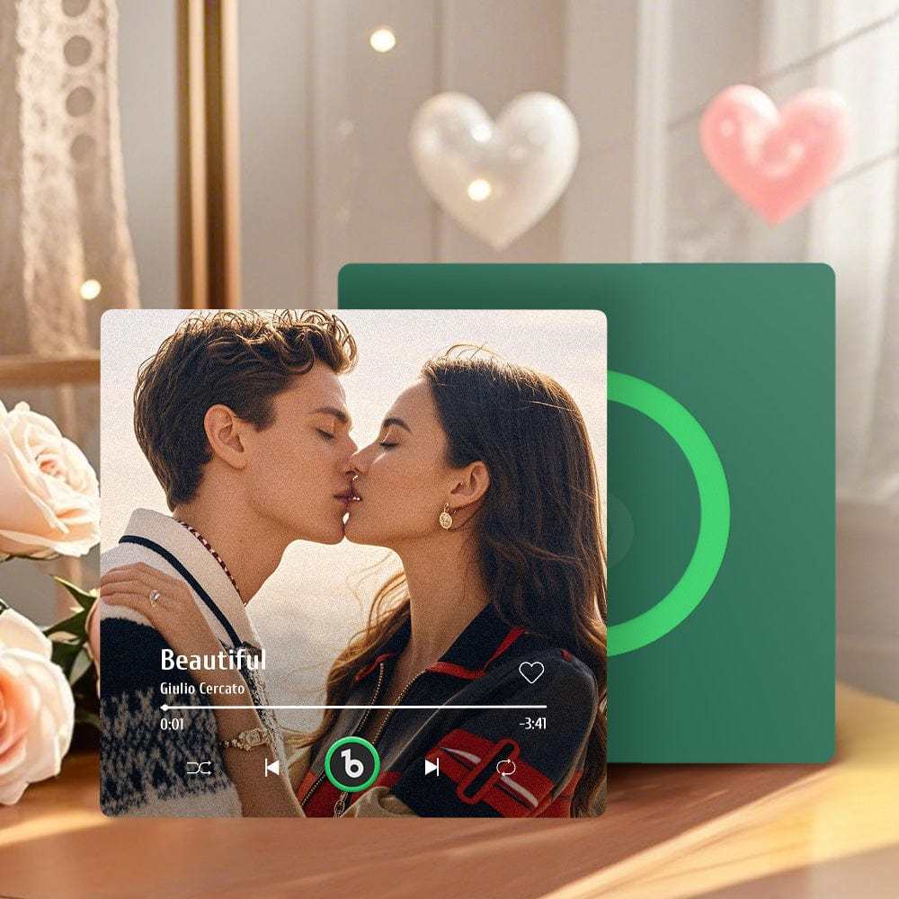 Custom Music Fridge Magnet New Upgrade Colorful Frame Album Fridge Magnet Music Wall Photo Sticker Music Movement That Can Be Played Valentines Day Gift - CustWitAU