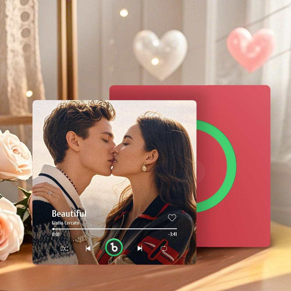 Custom Music Fridge Magnet New Upgrade Colorful Frame Album Fridge Magnet Music Wall Photo Sticker Music Movement That Can Be Played Valentines Day Gift - CustWitAU