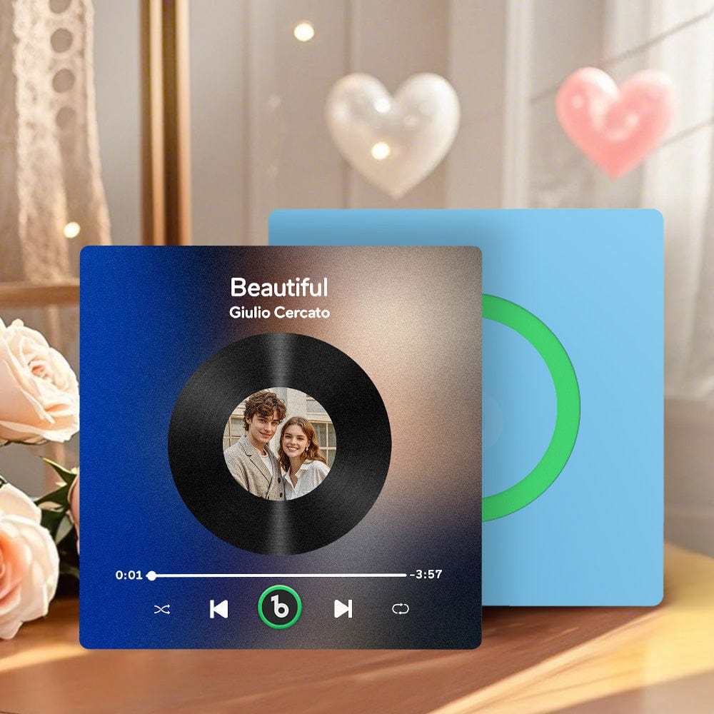 Custom Music Fridge Magnet Album Singing Fridge Magnet Music Wall Photo Sticker Music Movement That Can Be Played Valentines Day Gift - CustWitAU