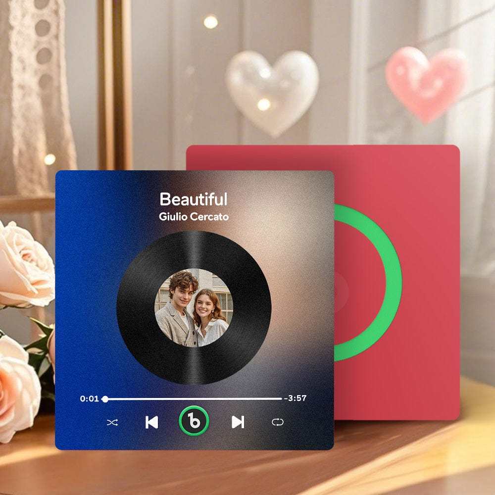 Custom Music Fridge Magnet Album Singing Fridge Magnet Music Wall Photo Sticker Music Movement That Can Be Played Valentines Day Gift - CustWitAU