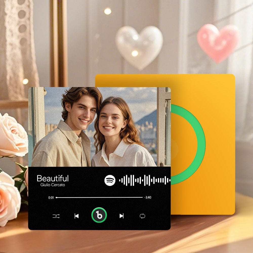 Custom Music Fridge Magnet Album Fridge Magnet With Song Music Wall Photo Sticker Music Movement That Can Be Played Valentines Day Gift - CustWitAU