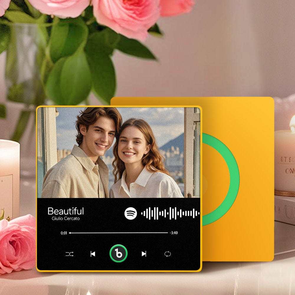 Custom Music Fridge Magnet Album Fridge Magnet With Song Music Wall Photo Sticker Music Movement That Can Be Played Valentines Day Gift - CustWitAU