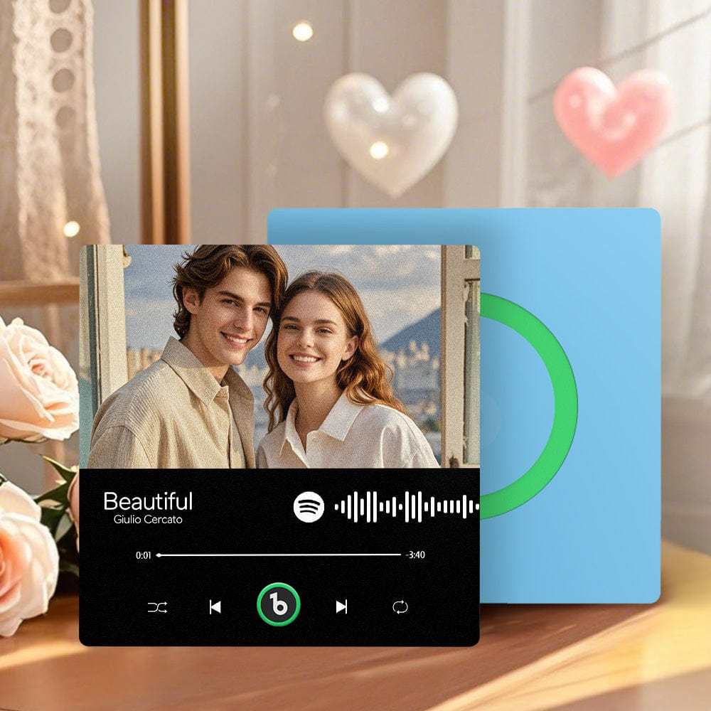 Custom Music Fridge Magnet Album Fridge Magnet With Song Music Wall Photo Sticker Music Movement That Can Be Played Valentines Day Gift - CustWitAU