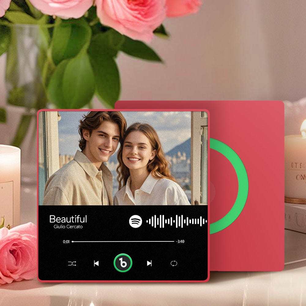 Custom Music Fridge Magnet Album Fridge Magnet With Song Music Wall Photo Sticker Music Movement That Can Be Played Valentines Day Gift - CustWitAU