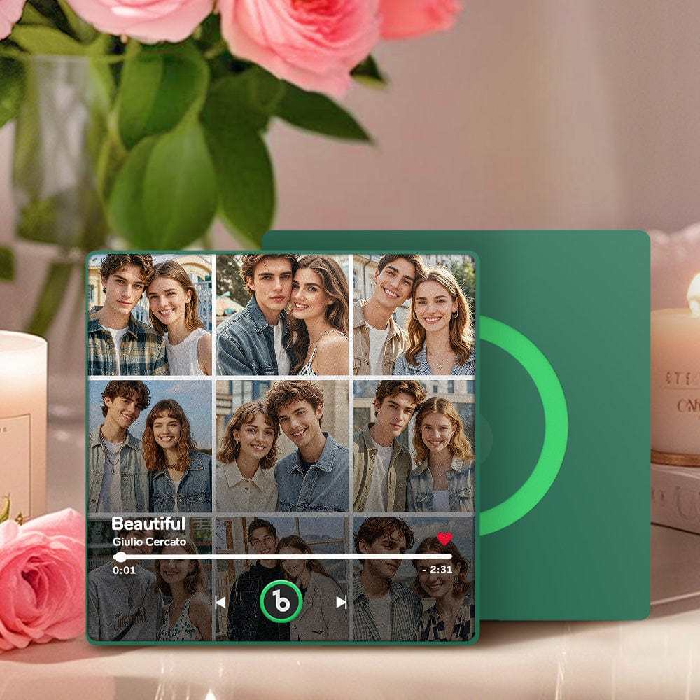 Custom Music Fridge Magnet And Photo With Colorful Frame Music Wall Photo Sticker Song Movement That Can Be Played Valentines Day Gift For Couple - CustWitAU