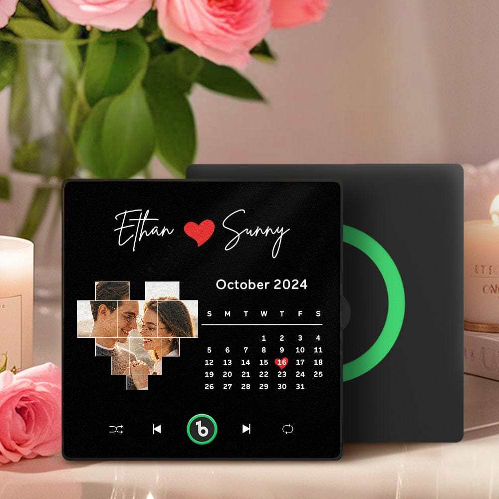 Custom Music Fridge Magnet Personalized Calendar Photo Colorful Album Fridge Magnet Music Wall Photo Sticker That Can Be Played Without Cellphone For Couples - CustWitAU