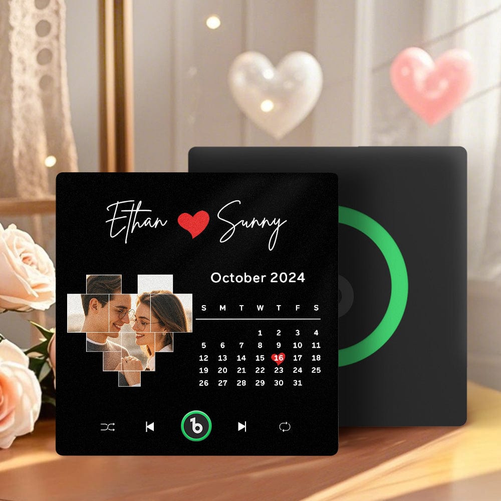 Custom Music Fridge Magnet Personalized Calendar Photo Colorful Album Fridge Magnet Music Wall Photo Sticker That Can Be Played Without Cellphone For Couples