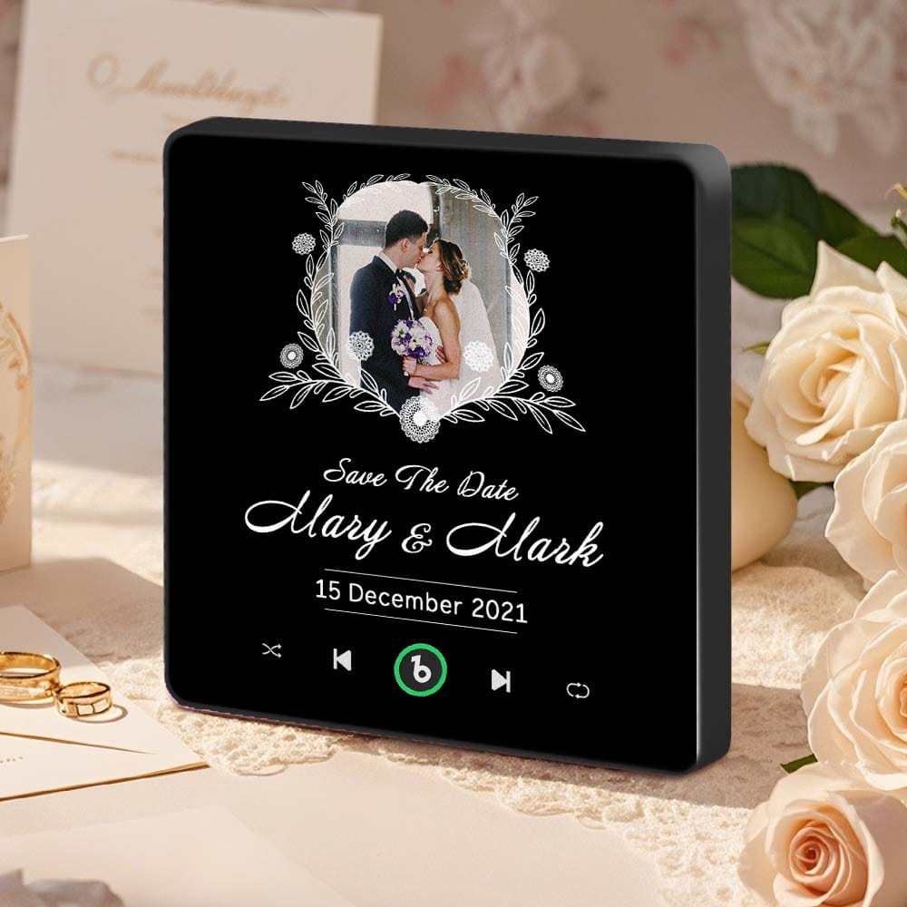 Music Fridge Magnet Custom Wedding Gifts for Couples Personalized Music Magnets Can Play Songs - CustWitAU