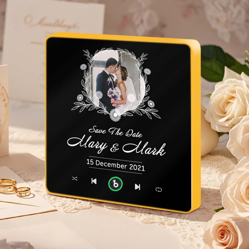 Music Fridge Magnet Custom Wedding Gifts for Couples Personalized Music Magnets Can Play Songs - CustWitAU