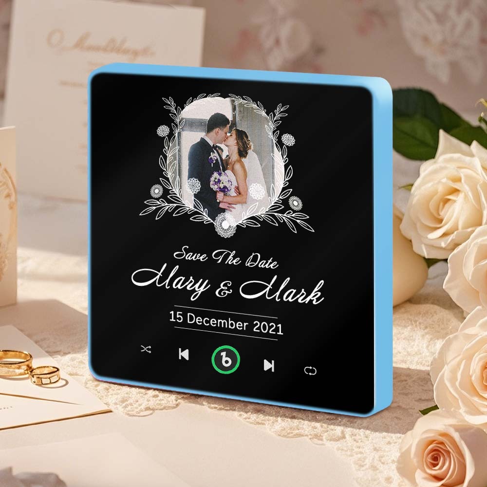 Music Fridge Magnet Custom Wedding Gifts for Couples Personalized Music Magnets Can Play Songs - CustWitAU