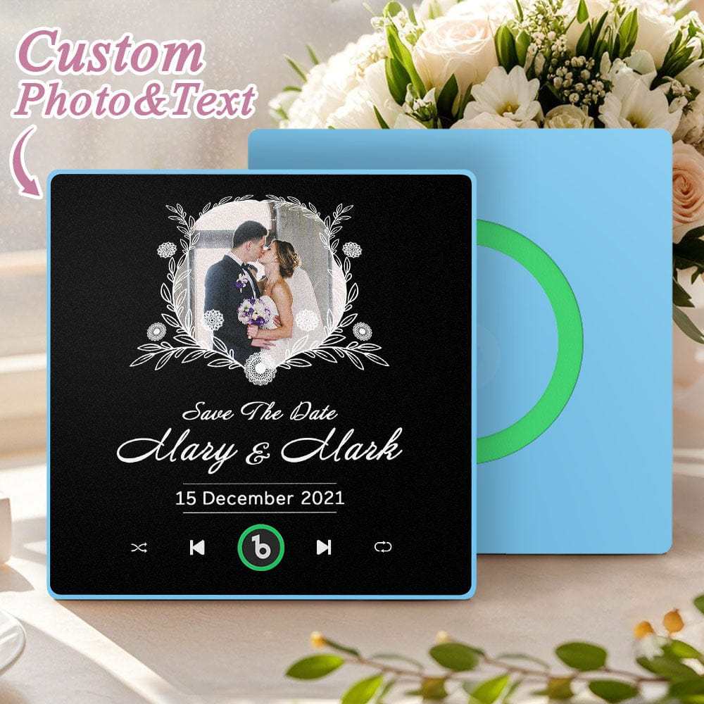 Music Fridge Magnet Custom Wedding Gifts for Couples Personalized Music Magnets Can Play Songs - CustWitAU