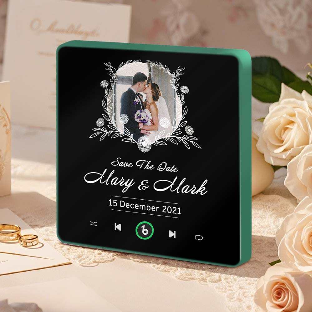 Music Fridge Magnet Custom Wedding Gifts for Couples Personalized Music Magnets Can Play Songs - CustWitAU