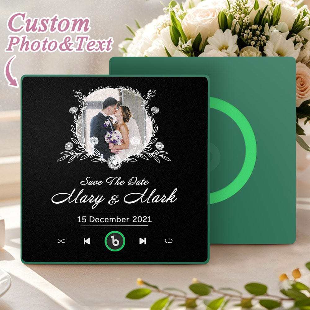 Music Fridge Magnet Custom Wedding Gifts for Couples Personalized Music Magnets Can Play Songs - CustWitAU