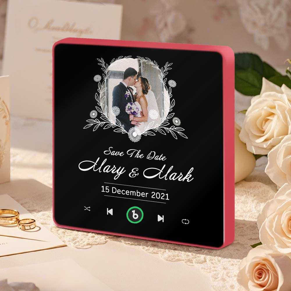 Music Fridge Magnet Custom Wedding Gifts for Couples Personalized Music Magnets Can Play Songs - CustWitAU