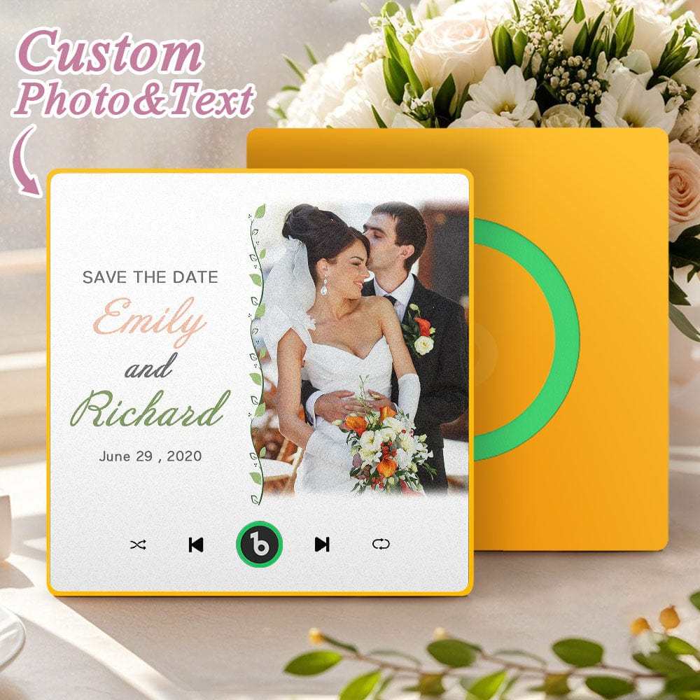 Custom Music Fridge Magnet Wedding Gift for Couples Personalized Music Magnets Can Play Songs - CustWitAU