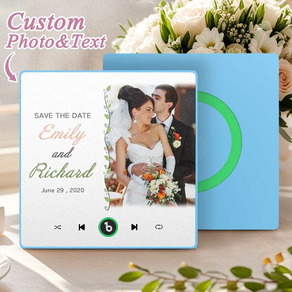 Custom Music Fridge Magnet Wedding Gift for Couples Personalized Music Magnets Can Play Songs - CustWitAU