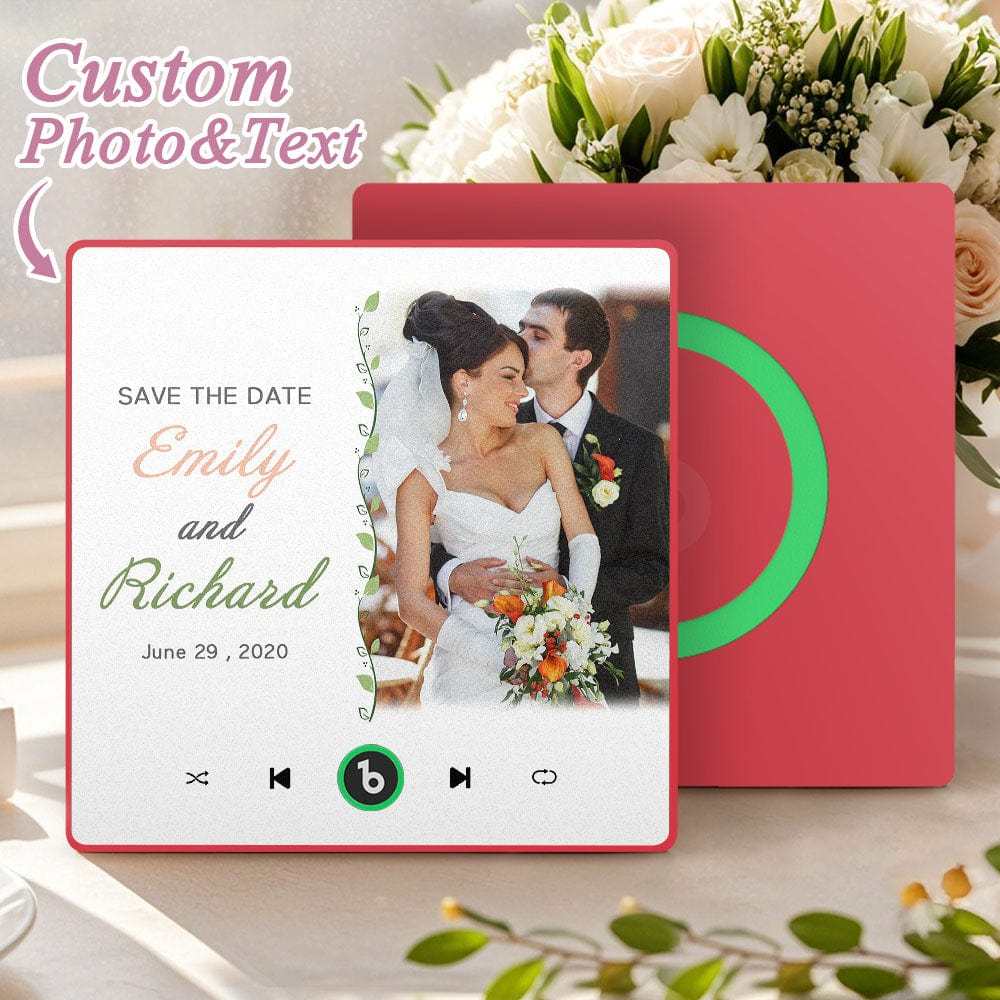 Custom Music Fridge Magnet Wedding Gift for Couples Personalized Music Magnets Can Play Songs - CustWitAU