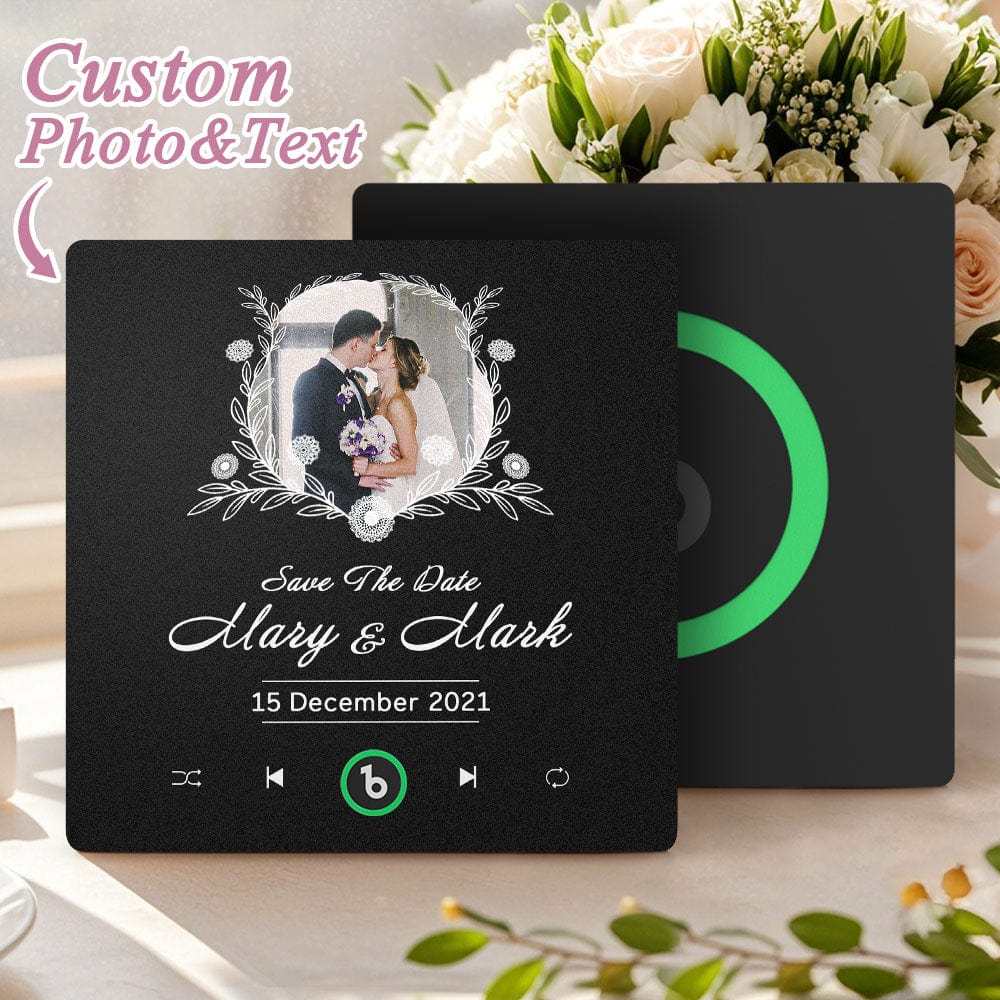 Music Fridge Magnet Custom Wedding Gifts for Couples Personalized Music Magnets Can Play Songs - CustWitAU