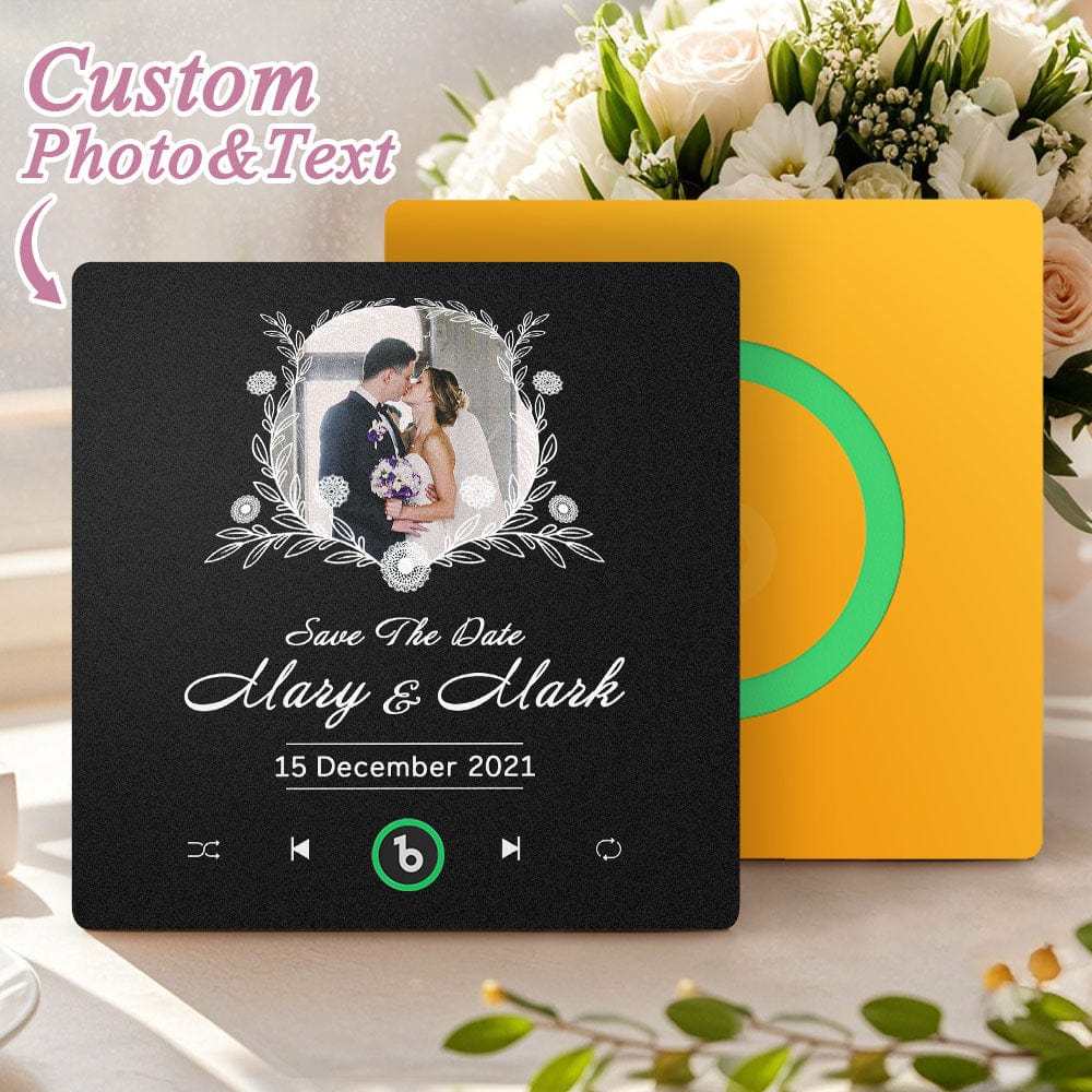 Music Fridge Magnet Custom Wedding Gifts for Couples Personalized Music Magnets Can Play Songs - CustWitAU