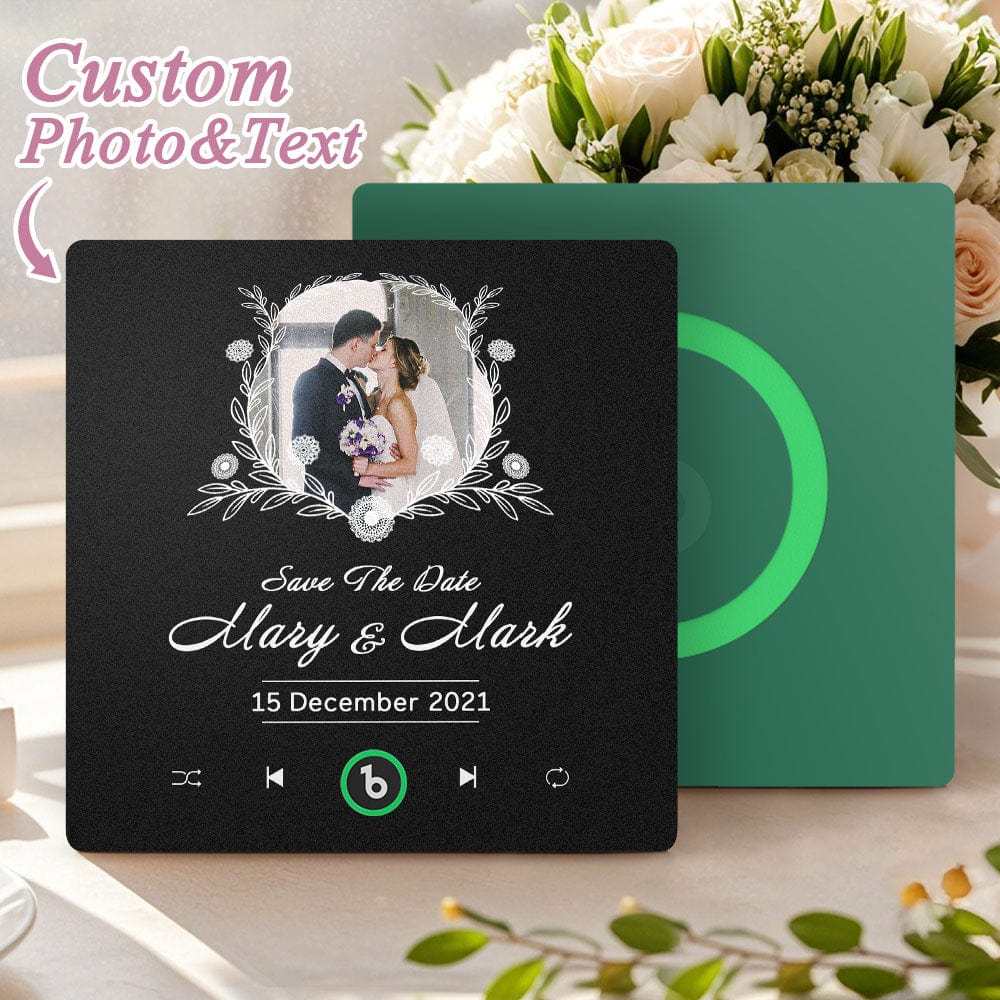 Music Fridge Magnet Custom Wedding Gifts for Couples Personalized Music Magnets Can Play Songs - CustWitAU
