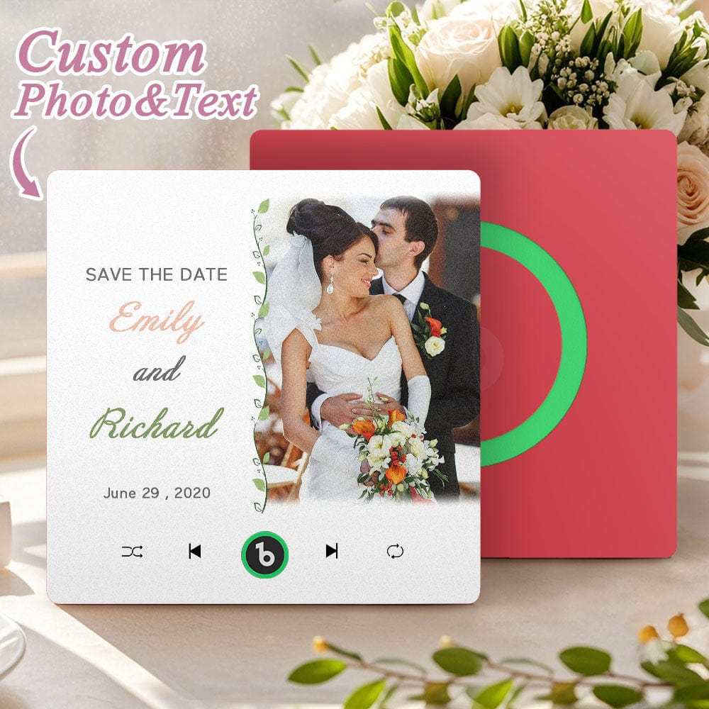 Custom Music Fridge Magnet Wedding Gift for Couples Personalized Music Magnets Can Play Songs - CustWitAU