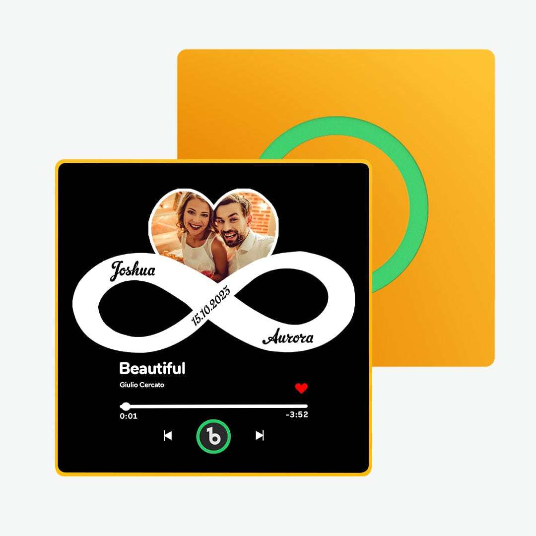 Custom Music and Photo Fridge Magnet with Text Infinite Love Fridge Magnet Gift for Couple - CustWitAU