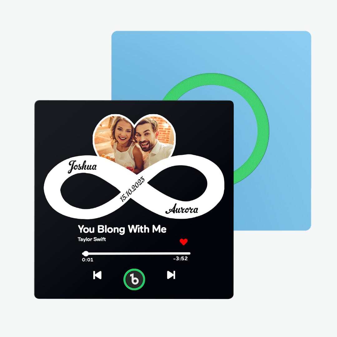 Custom Music and Photo Fridge Magnet with Text Infinite Love Fridge Magnet Gift for Couple - CustWitAU