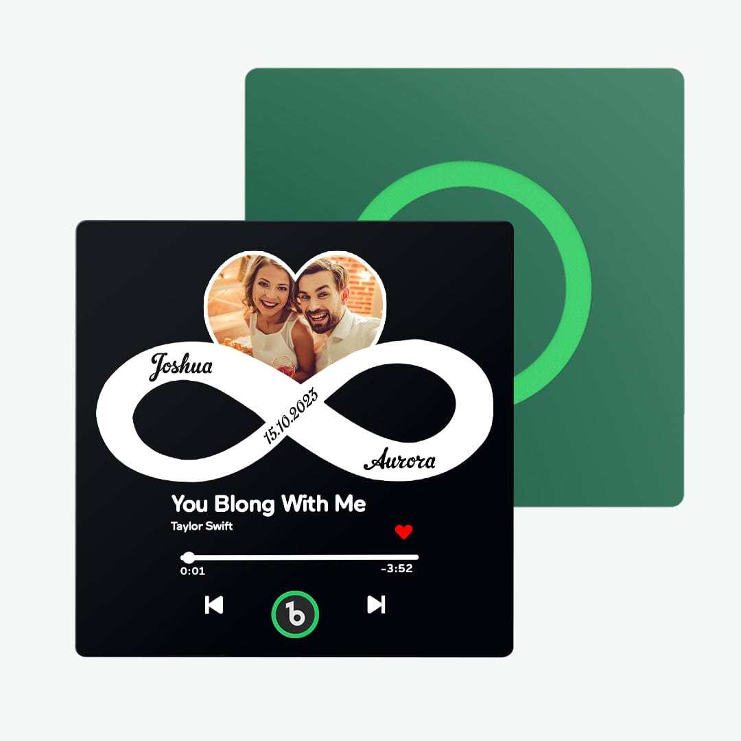 Custom Music and Photo Fridge Magnet with Text Infinite Love Fridge Magnet Gift for Couple - CustWitAU