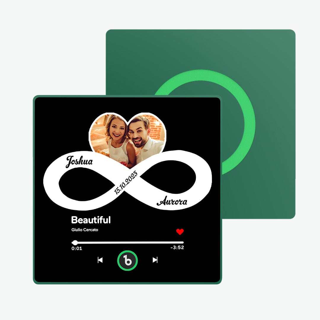 Custom Music and Photo Fridge Magnet with Text Infinite Love Fridge Magnet Gift for Couple - CustWitAU