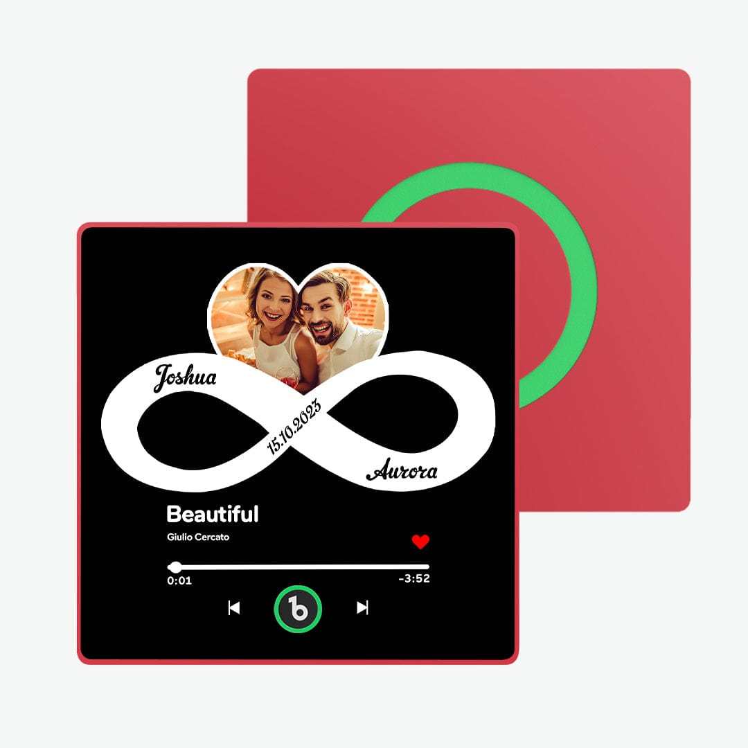 Custom Music and Photo Fridge Magnet with Text Infinite Love Fridge Magnet Gift for Couple - CustWitAU