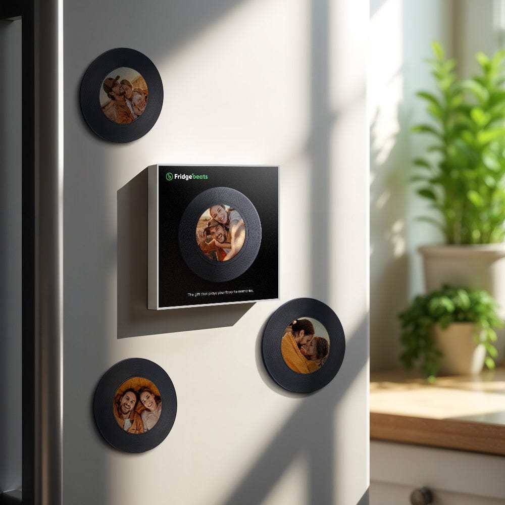 Custom Music & Photo Fridge Magnet Can Customize 1-6 Vinyl and Songs - CustWitAU