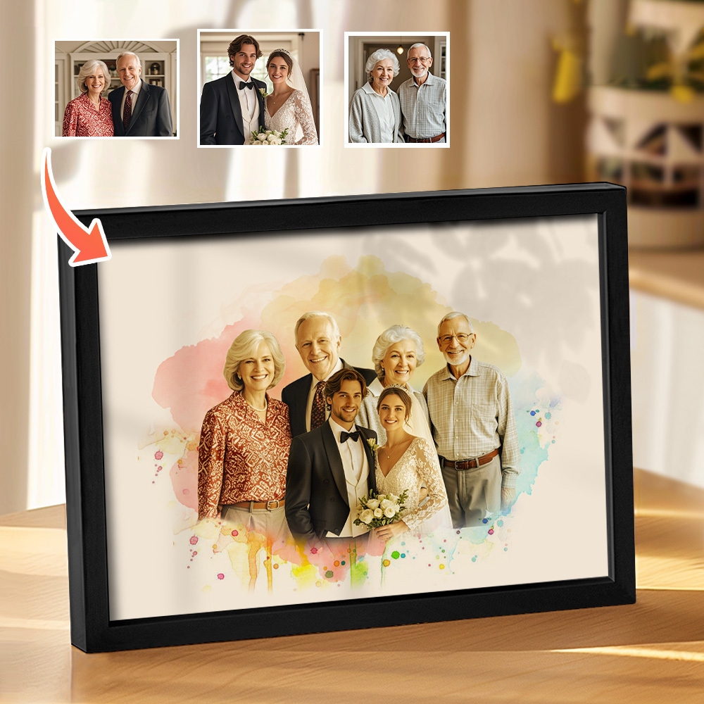 Custom Merge Family Photos Decor Combine Photos To Family Portrait Personalized Memorial Gift, Mother's Day Gift