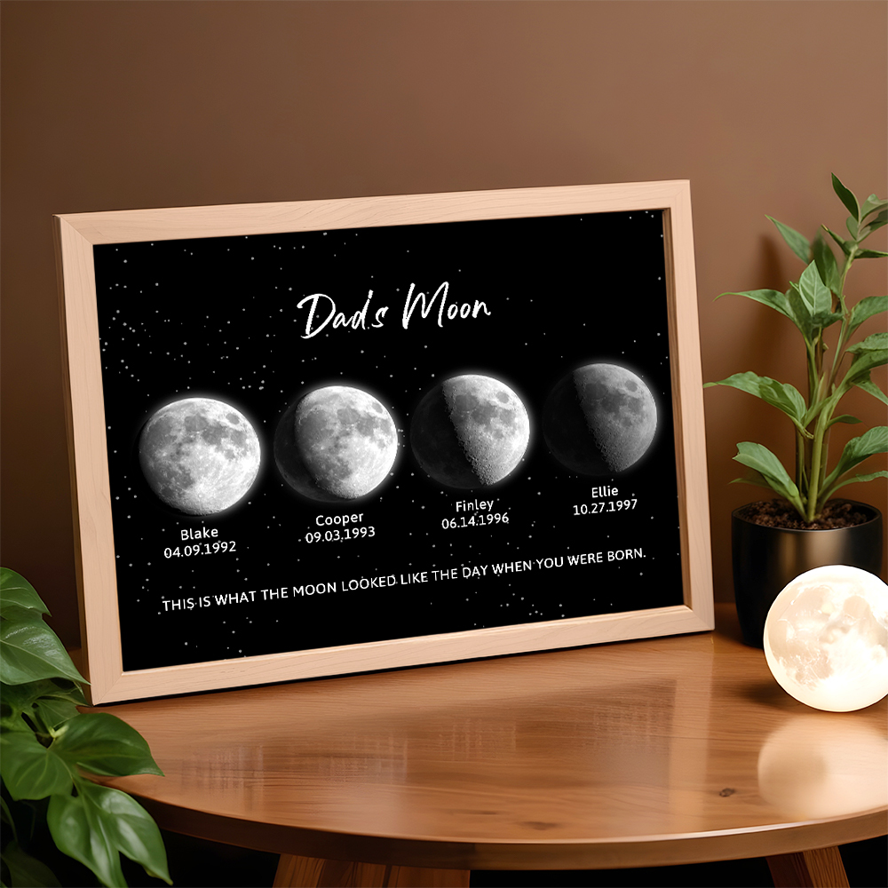 Custom Moon Phase Night Light Sky Print Dad's Moon Unique Father's Day Gifts - CustWitAU