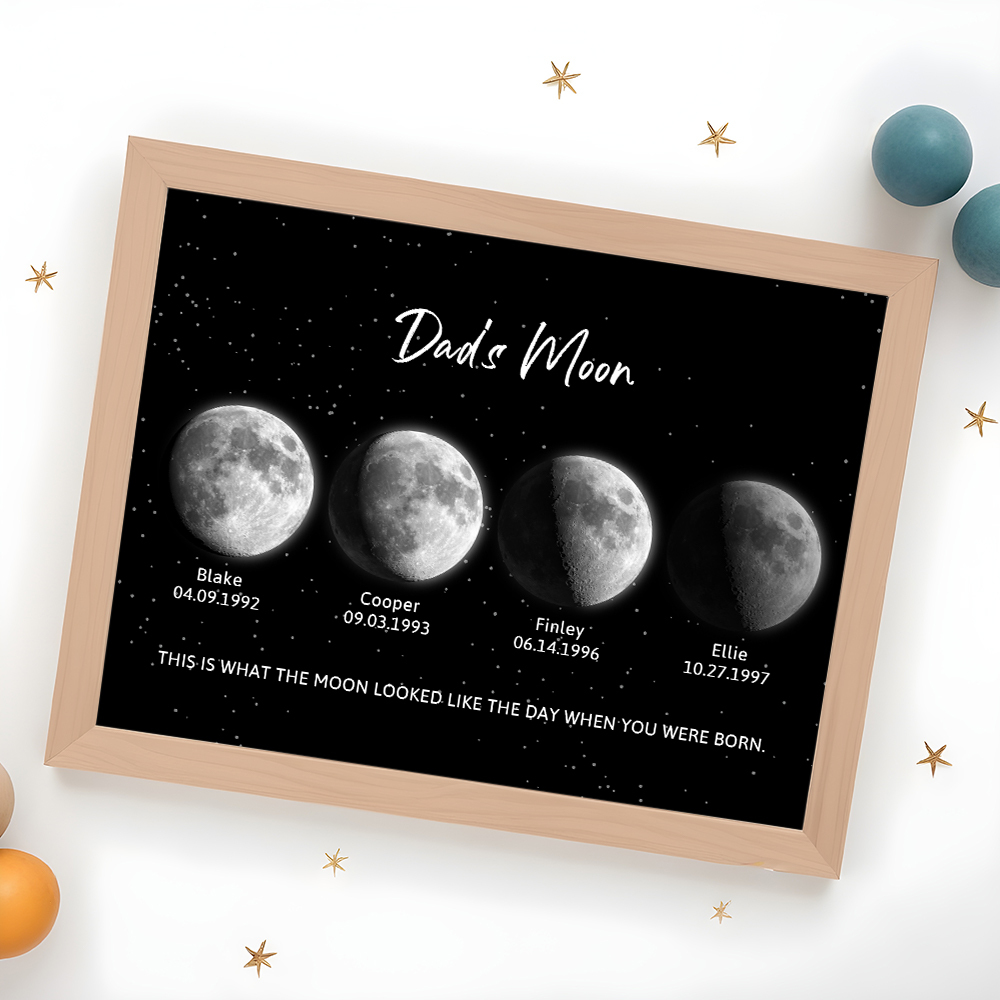 Custom Moon Phase Night Light Sky Print Dad's Moon Unique Father's Day Gifts - CustWitAU