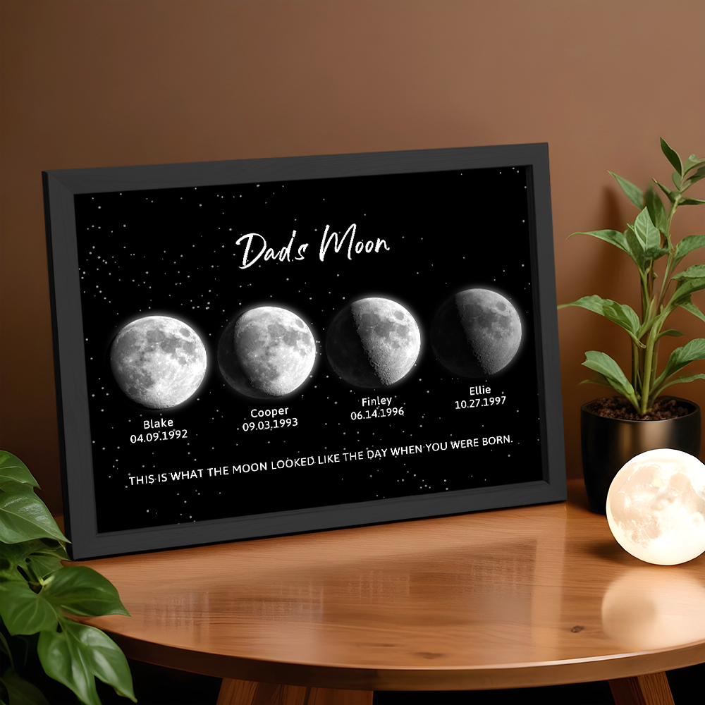Custom Moon Phase Night Light Sky Print Dad's Moon Unique Father's Day Gifts - CustWitAU