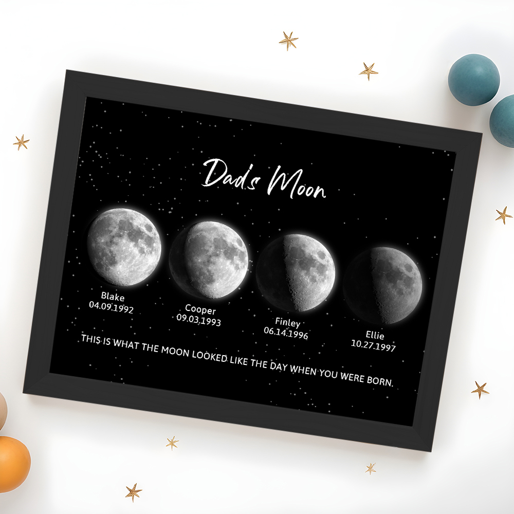 Custom Moon Phase Night Light Sky Print Dad's Moon Unique Father's Day Gifts - CustWitAU