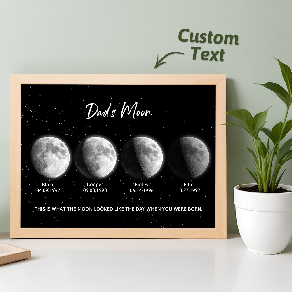 Custom Moon Phase Night Light Sky Print Dad's Moon Unique Father's Day Gifts - CustWitAU