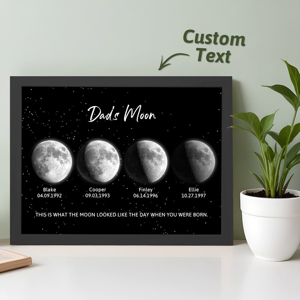 Custom Moon Phase Night Light Sky Print Dad's Moon Unique Father's Day Gifts - CustWitAU