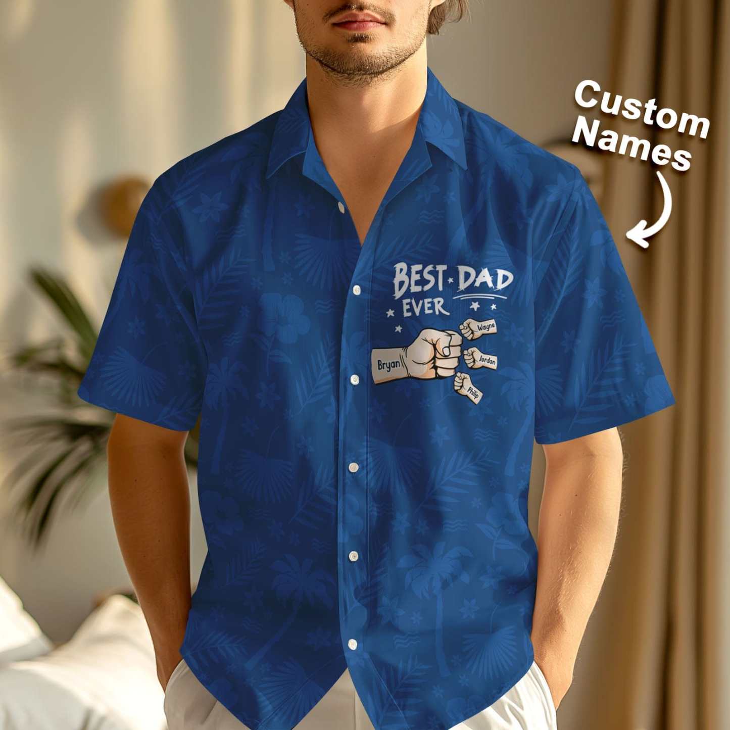 Custom Fists Hawaiian Aloha Shirt Gift Custom Button-down Shirt Gift For Dad - CustWitAU