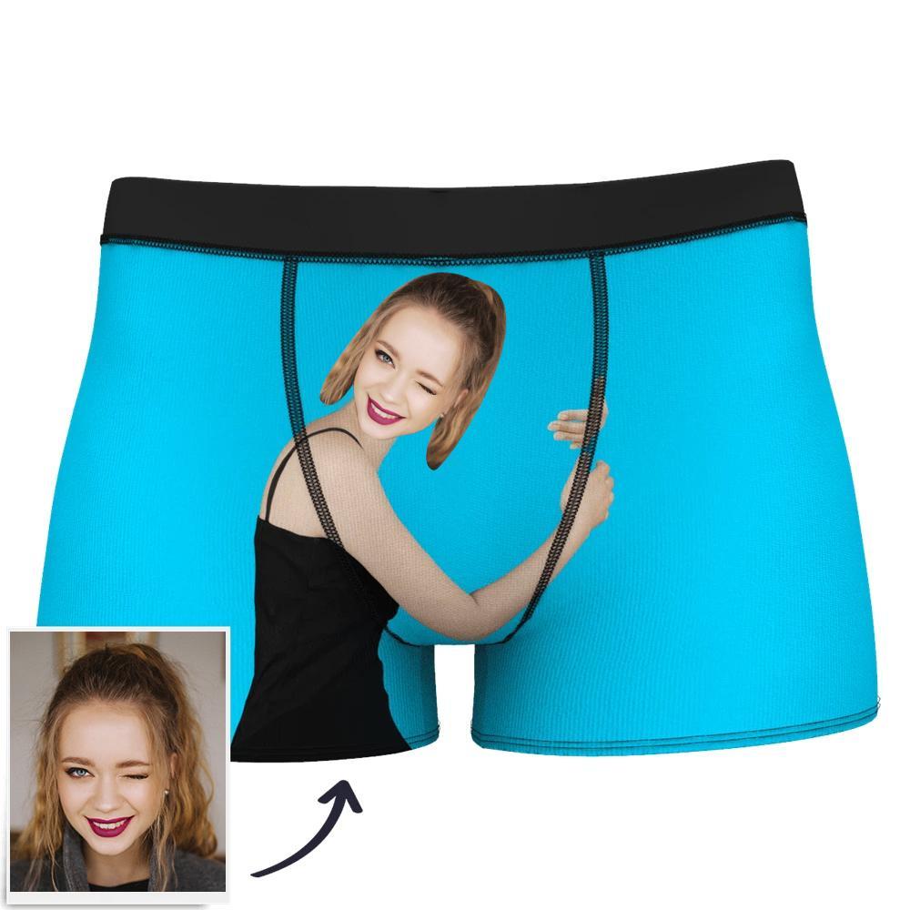 Custom Face Boxer Briefs Personalized Print Underwear Hug Men's Underwear Gift - CustWitAU
