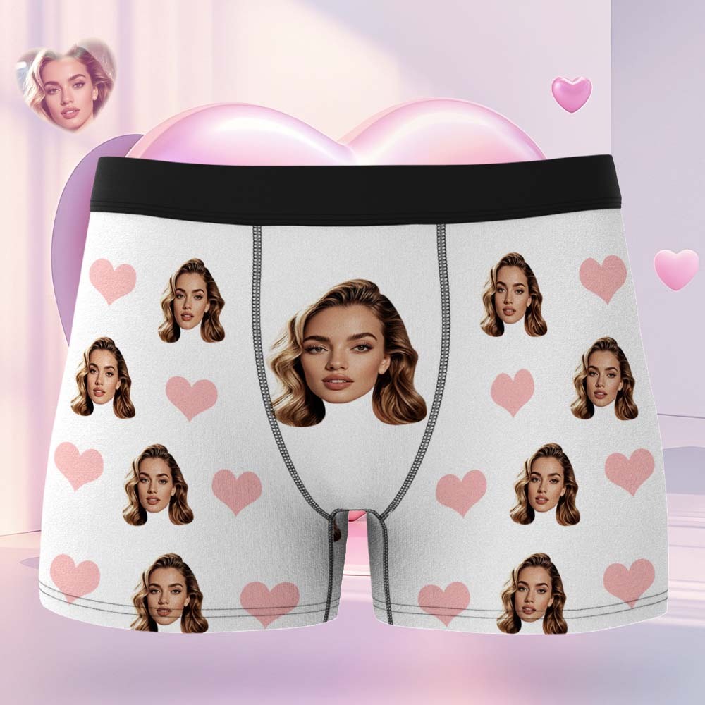Custom Face Boxer Briefs 3D Online Preview Valentine's Day Gifts for Boyfriend - CustWitAU