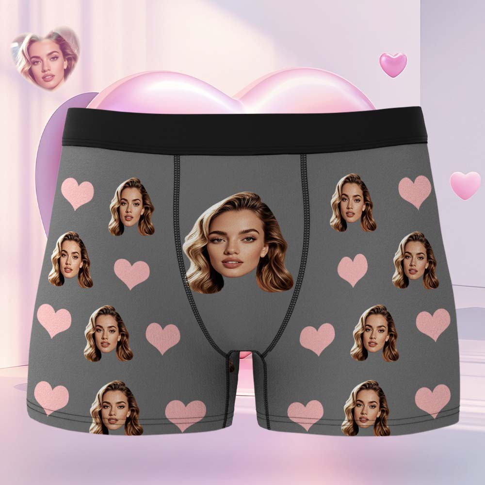 Custom Face Boxer Briefs 3D Online Preview Valentine's Day Gifts for Boyfriend - CustWitAU