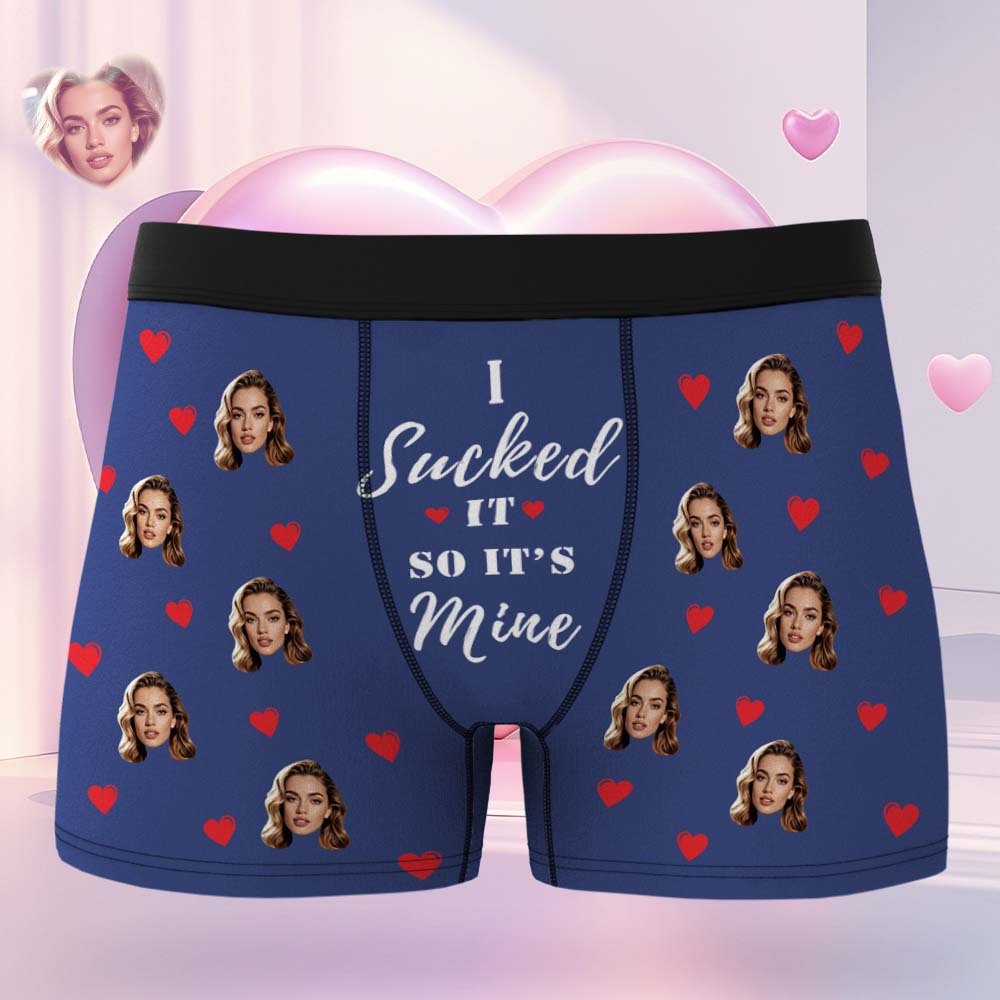 Personalized Face Boxers Custom Photo Underwear 3D Online Preview Valentine's Day Gift For Men - CustWitAU