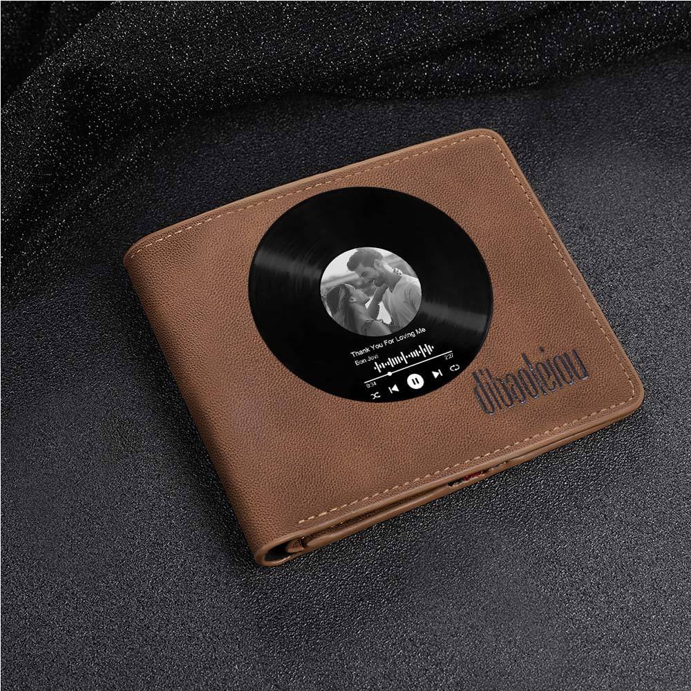 Custom Photo Wallet with Spotify Music Gift for Him - CustWitAU