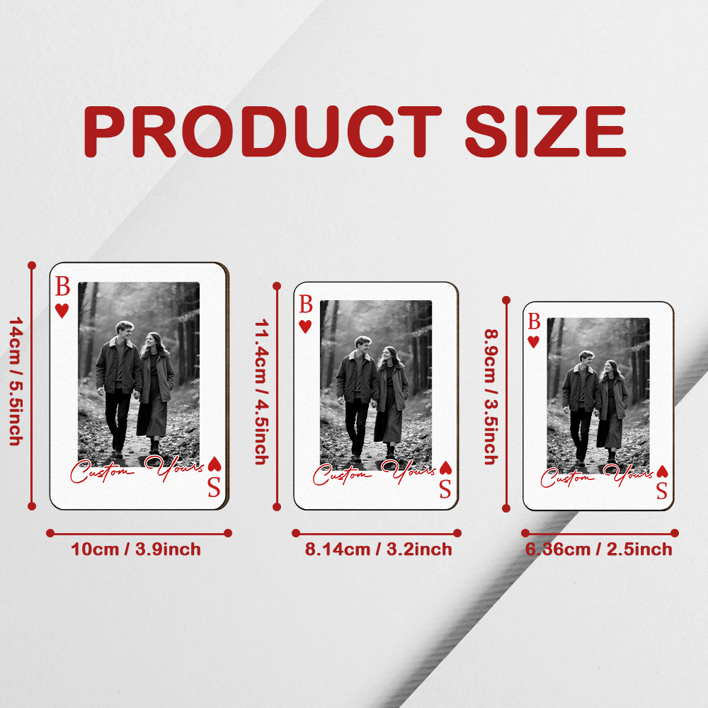 Custom Photo Playing Cards Car Visor Clip – Personalized Wooden Poker-Style Car Photo Clip Valentine’s Day Gift