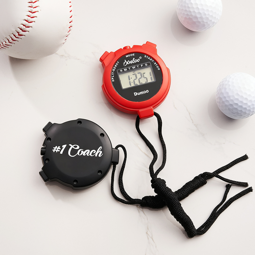 Personalized Stopwatch or Timer With Text Custom Gifts for Coaches Trainers and athletes