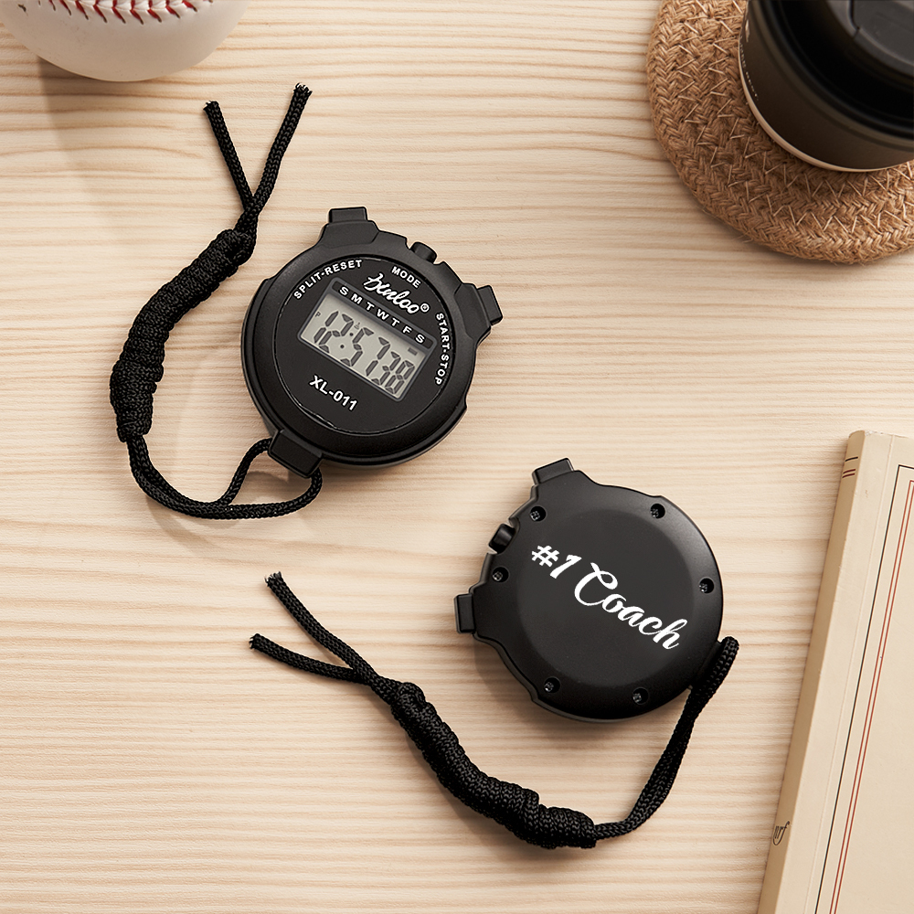 Personalized Stopwatch or Timer With Text Custom Gifts for Coaches Trainers and athletes