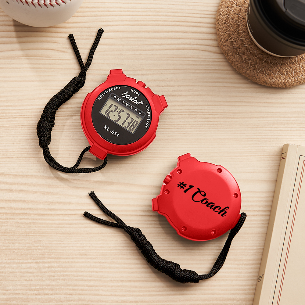 Personalized Stopwatch or Timer With Text Custom Gifts for Coaches Trainers and athletes