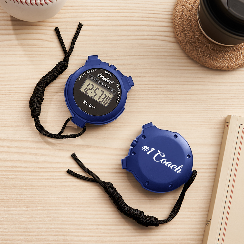 Personalized Stopwatch or Timer With Text Custom Gifts for Coaches Trainers and athletes