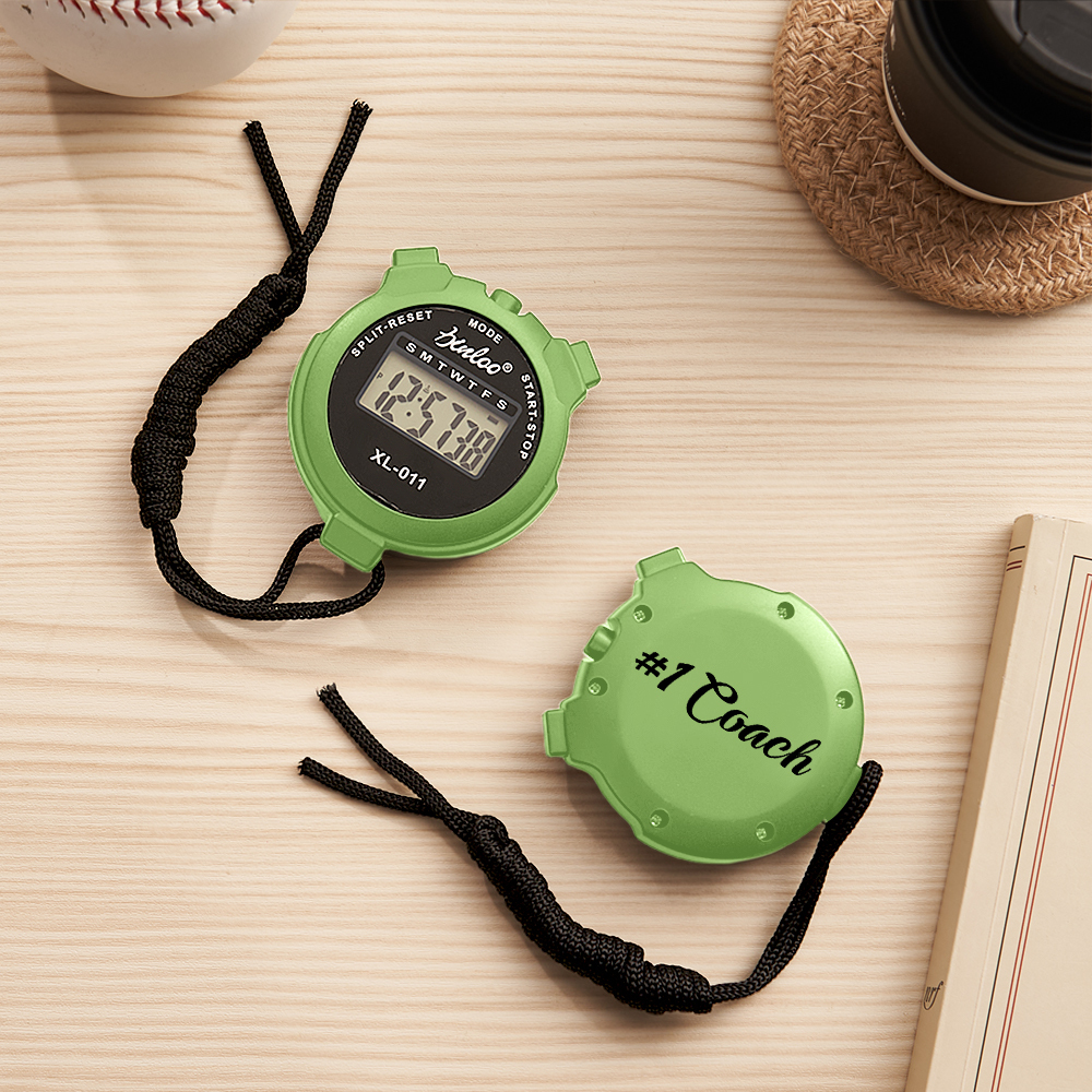 Personalized Stopwatch or Timer With Text Custom Gifts for Coaches Trainers and athletes